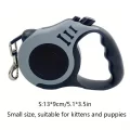 Dark Grey Fancy Retractable & Durable Dog Leash With Double Switch - Easy Control And Comfortable Grip