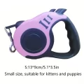 Bright Pink Fancy Retractable & Durable Dog Leash With Double Switch - Easy Control And Comfortable Grip