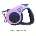 Bright Pink Fancy Retractable & Durable Dog Leash With Double Switch - Easy Control And Comfortable Grip