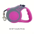 Dark Pink Fancy Retractable & Durable Dog Leash With Double Switch - Easy Control And Comfortable Grip