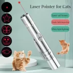 Cat Interactive Teaser Toy USB Charging Red Light Laser Pointer Multifunctional- Entertain and Exercise Your Indoor Cats and Dogs, Cat & Kitten Chase Toy