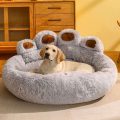 Light Gray Fluffy Cat kennel dog kennel, Calming Dog Beds, Dog Sleeping Sofa, Cat Beds, Cat Sleeping Sofa, Bear Paw Shaped