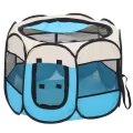 Light Blue Foldable Portable Pet Playpen For Dogs, Cats, And Rabbits - Indoor/Outdoor Use - Easy To Set Up And Store - Provides Safe And Secure Space For Play And Rest