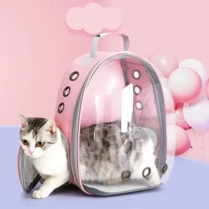 Travel In Style With Your Pet! Transparent Space Capsule Design Pet Backpack Pet Travel Carrier For Dog & Cat For Outdoor Adventures!