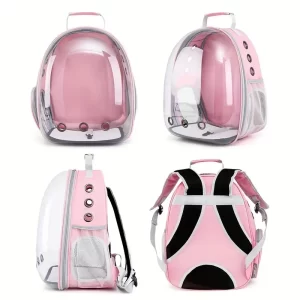 Travel In Style With Your Pet! Transparent Space Capsule Design Pet Backpack Pet Travel Carrier For Dog & Cat For Outdoor Adventures!