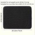 Black Waterproof Honeycomb Design Double-Layer Washable Pet Cat Litter Mat!