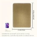 Beige Waterproof Honeycomb Design Double-Layer Washable Pet Cat Litter Mat!